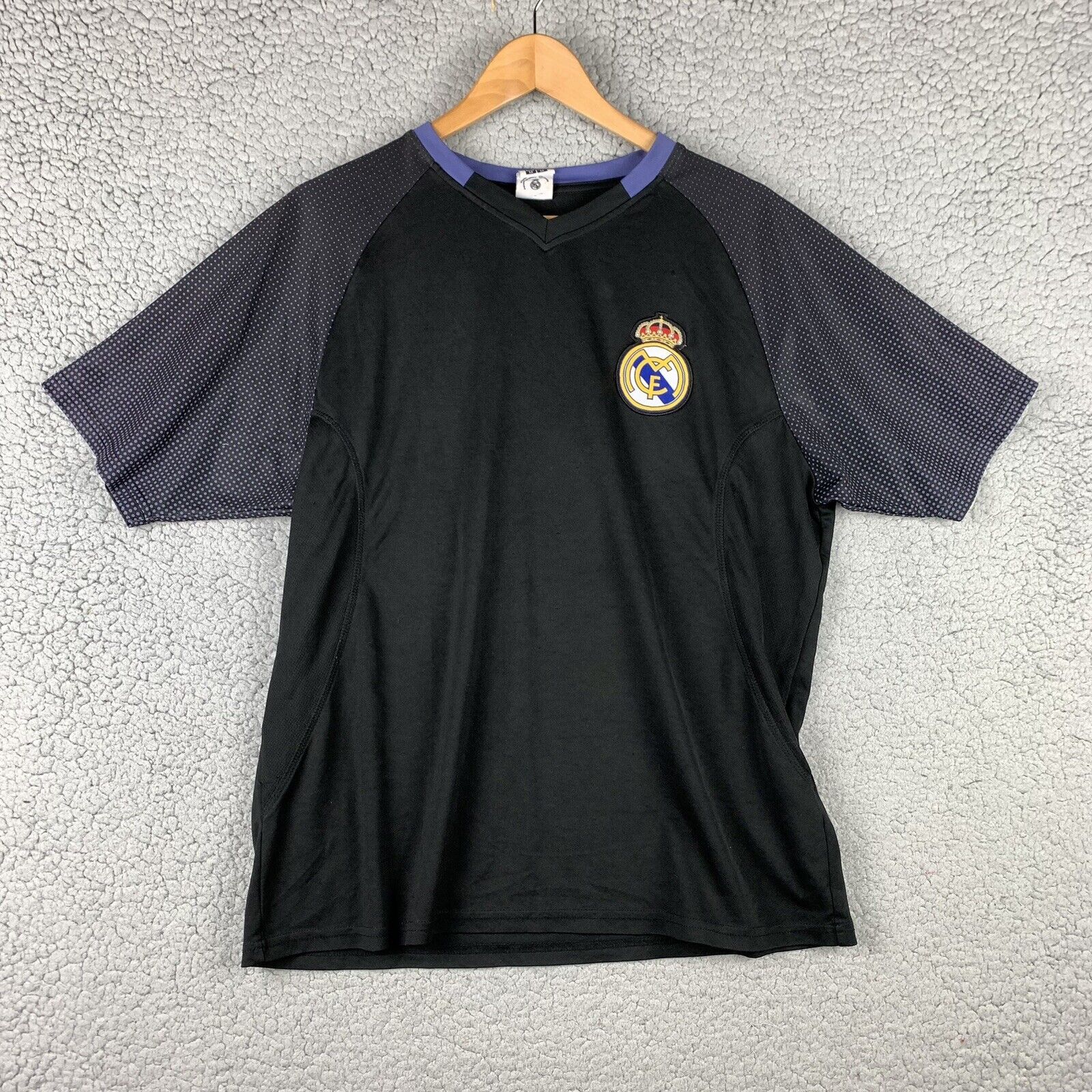 Real Madrid Jersey El Pinguino Mens Medium Black Shirt Football Soccer Spain